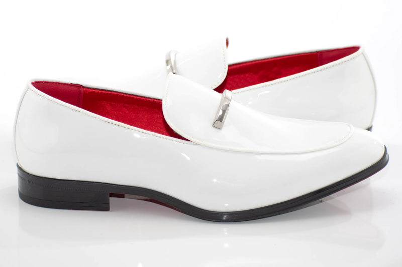White Patent Leather Slip-On Loafers