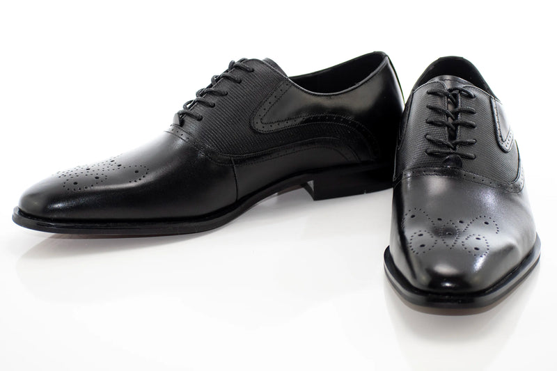 Black Brogue Oxford Lace-Ups