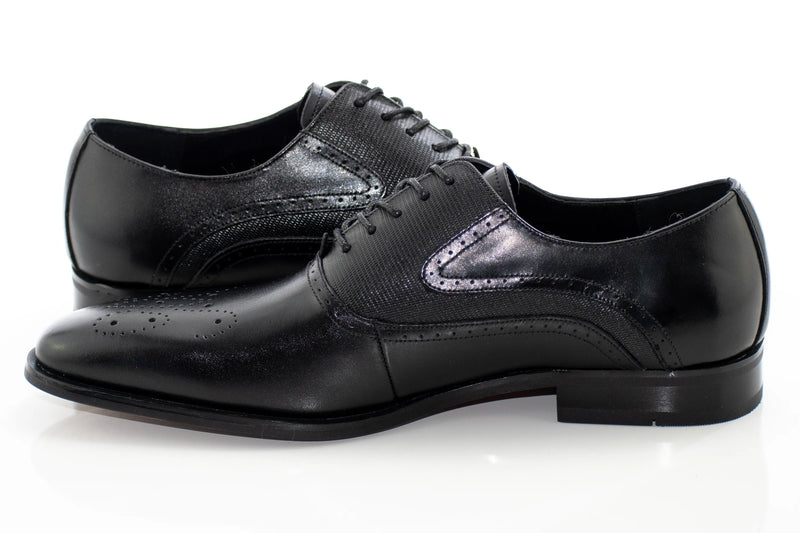 Black Brogue Oxford Lace-Ups