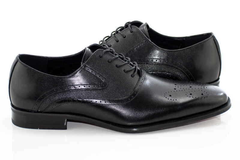 Black Brogue Oxford Lace-Ups