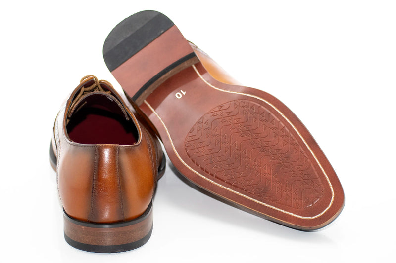 Tan Brogue Oxford Lace-Ups