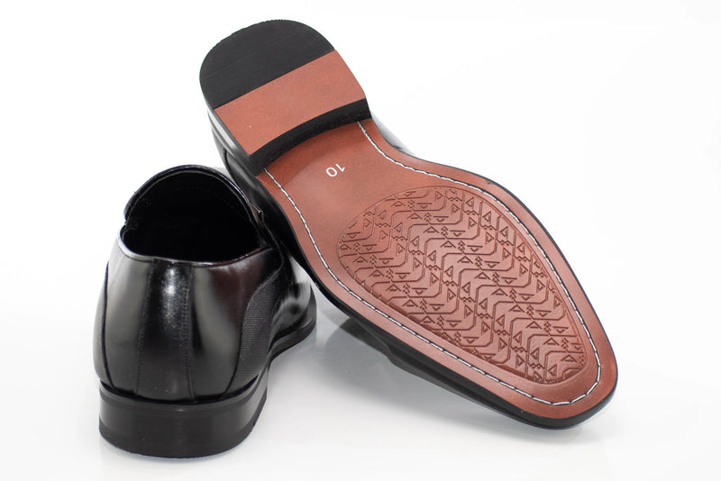 Black Cap-Toe Bit Loafers