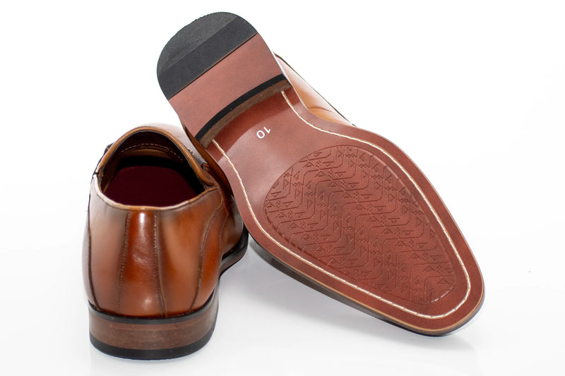 Tan Cap-Toe Bit Loafers
