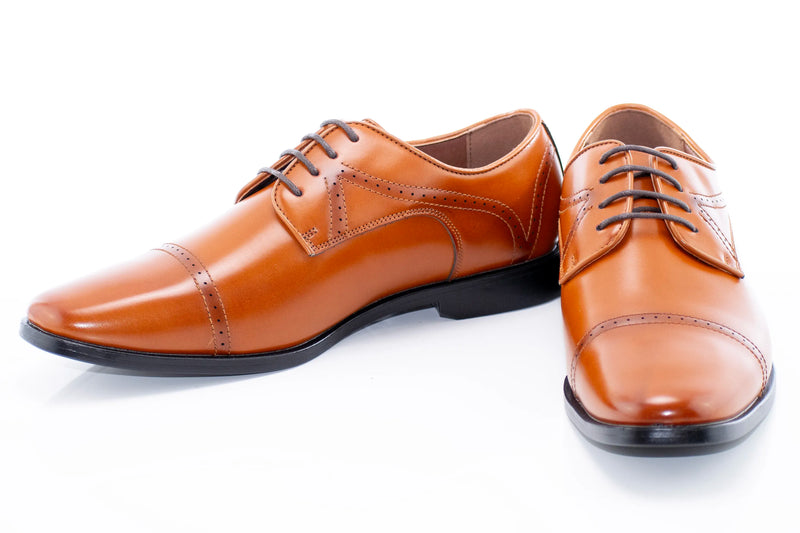 Men's Leather Cap-Toe Derby Shoe