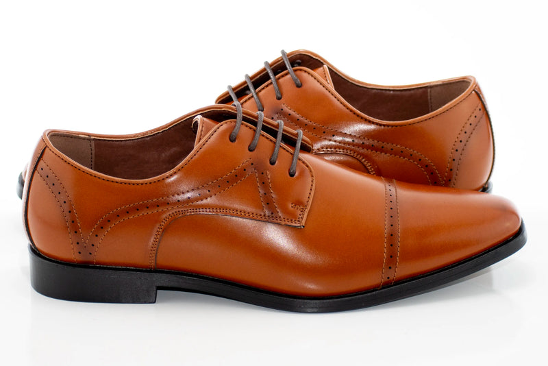Men's Leather Cap-Toe Derby Shoe