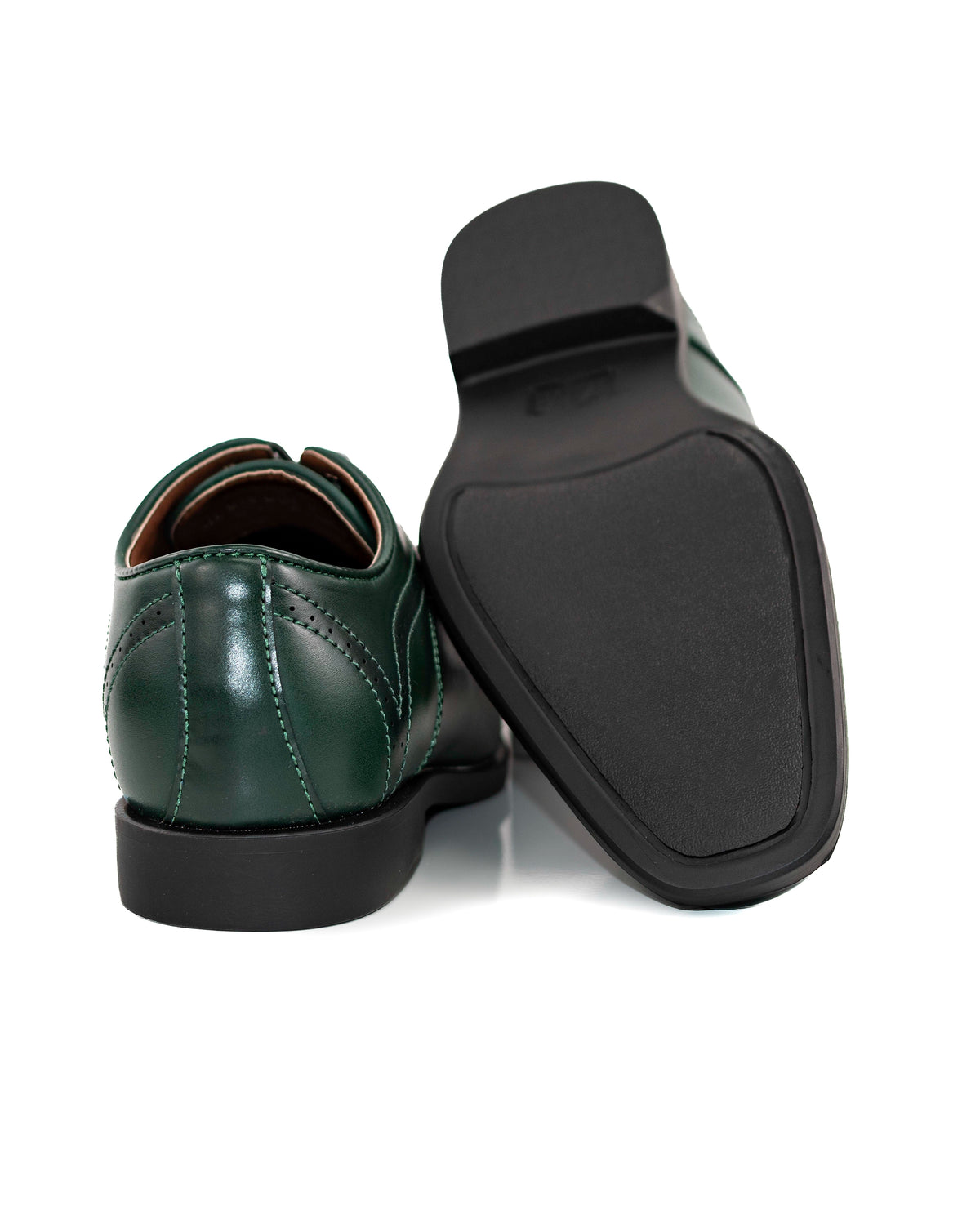 Forest Perforated Cap-Toe Derby Lace-Ups | Bottoms View| Dolce Vesta