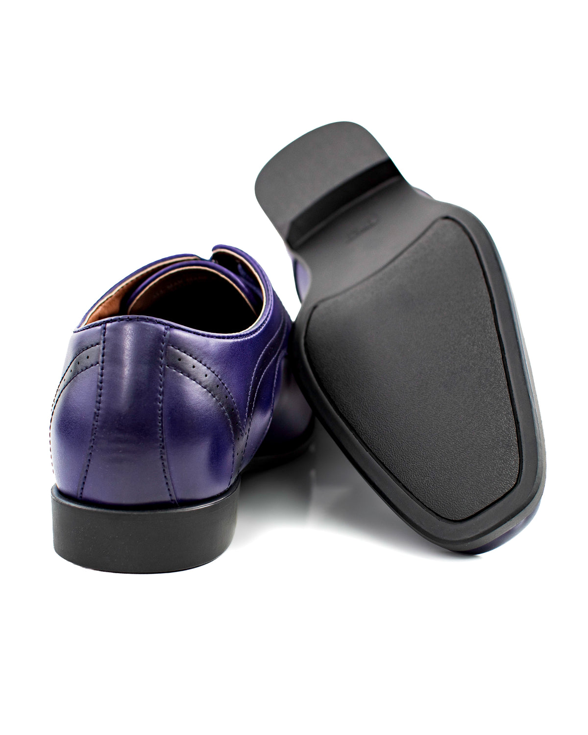 Purple Perforated Cap-Toe Derby Lace-Ups
