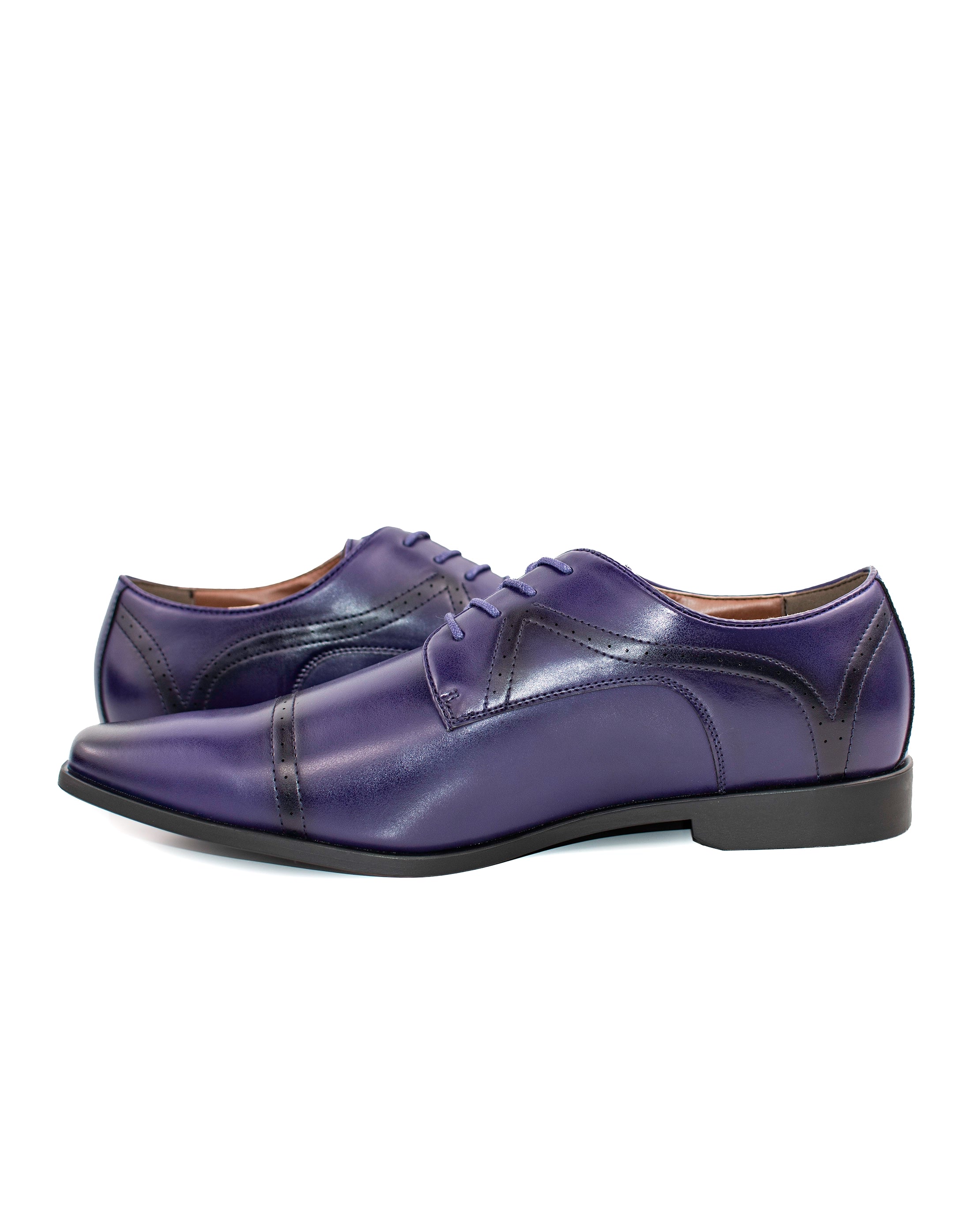 Purple Perforated Cap-Toe Derby Lace-Ups | Inside View| Dolce Vesta