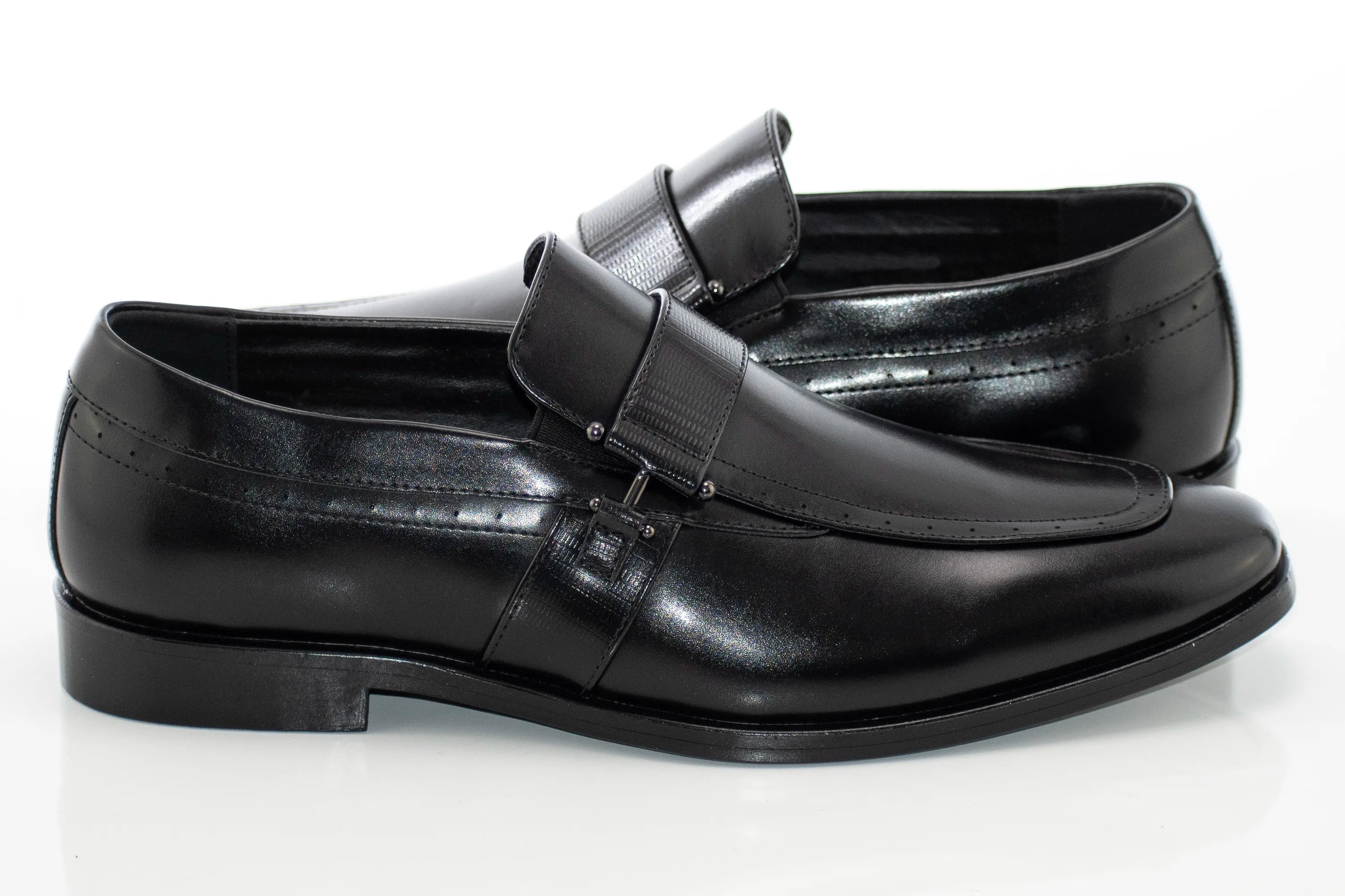 Black Wide Leather Dress Loafer