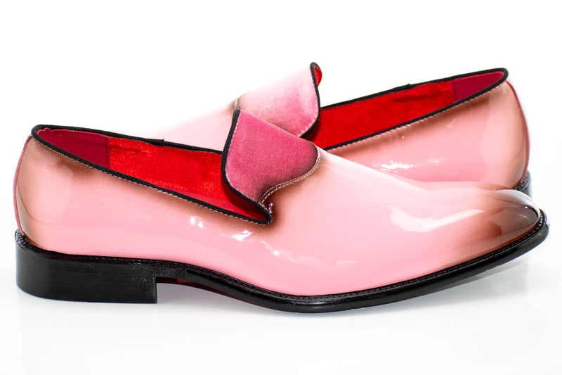 Pink Patent Leather and Velvet Loafer