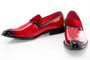 Red Patent Leather and Velvet Loafer