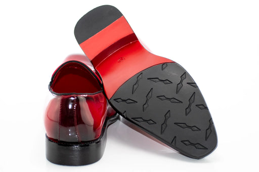Red Patent Leather and Velvet Loafer