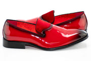 Red Patent Leather and Velvet Loafer