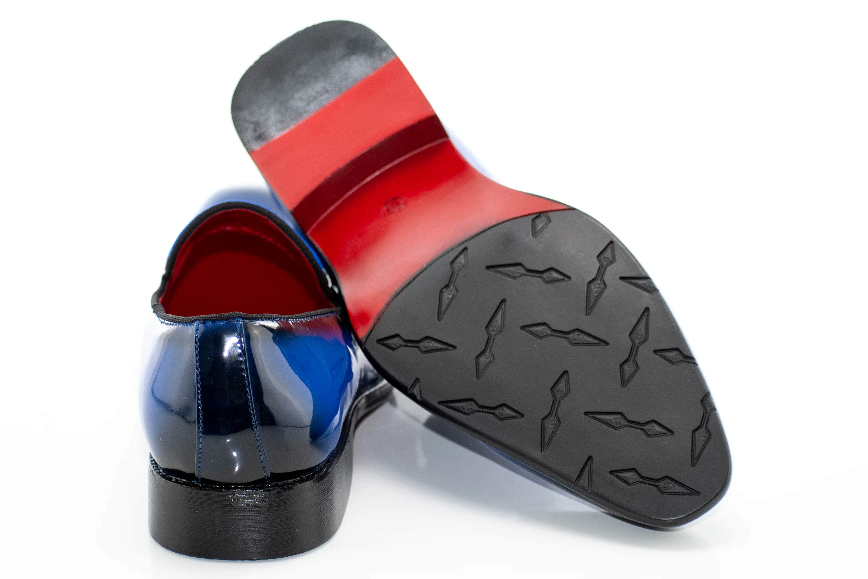 Royal Blue Patent Leather and Velvet Loafer