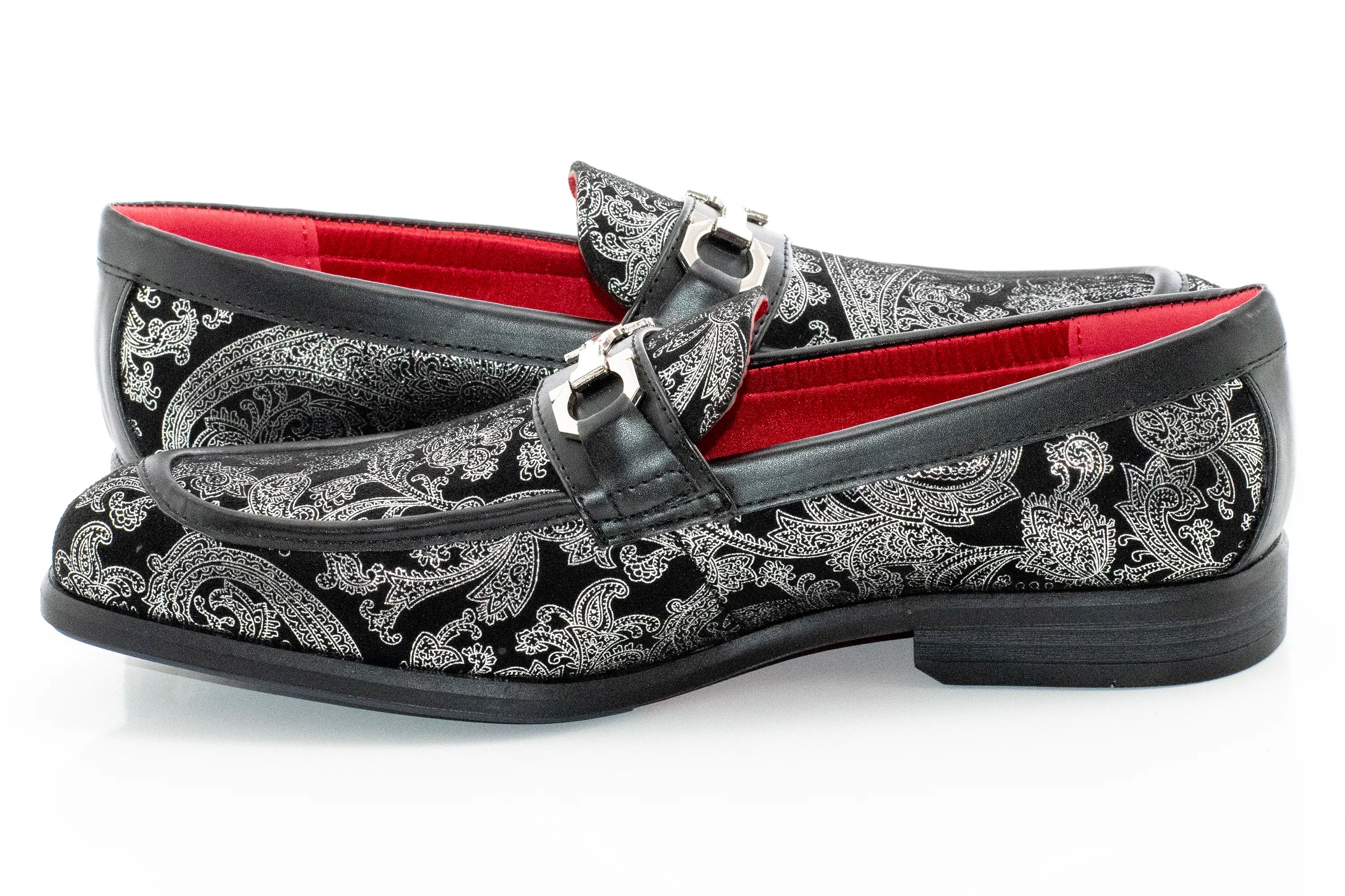 Black with Silver Paisley Bit Loafer