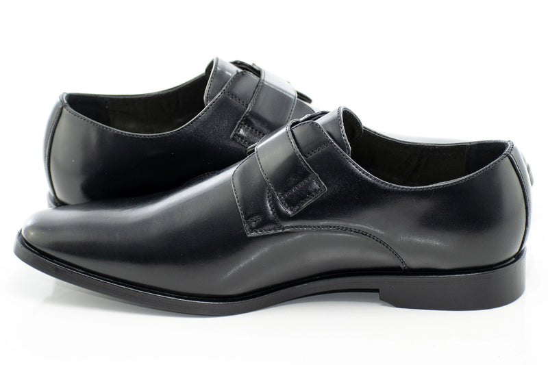 Wide Plain Toe Buckle Dress Loafer