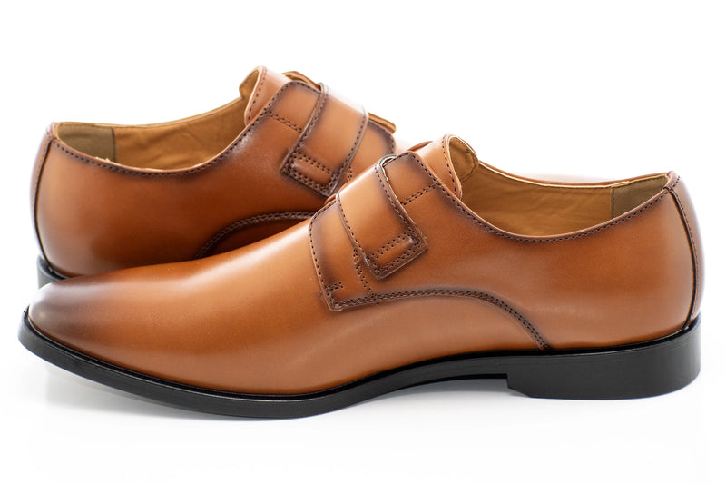 Wide Plain Toe Buckle Dress Loafer