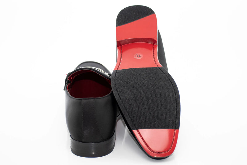 Black Satin Apron-Toe Bit Loafer