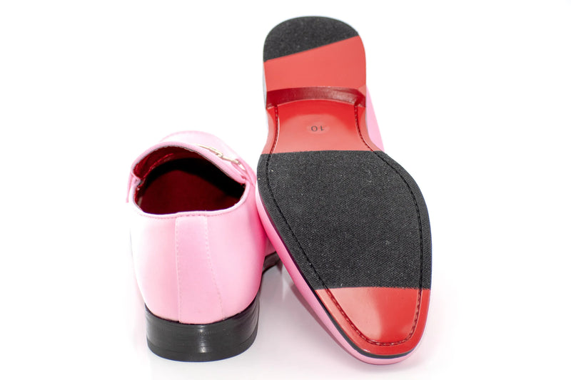 Pink Satin Apron-Toe Bit Loafer