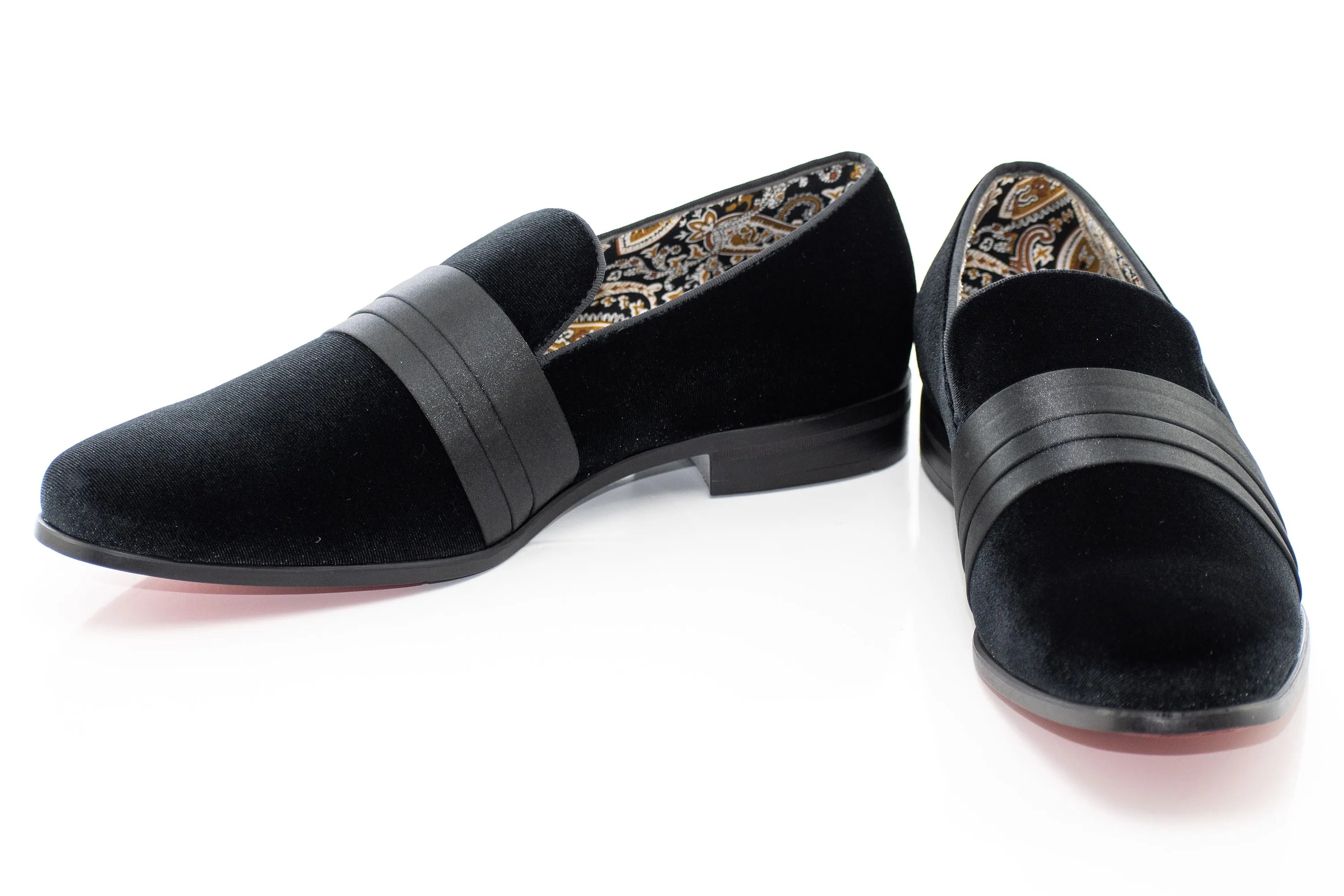 Satin Strap Velvet Smoking Loafer