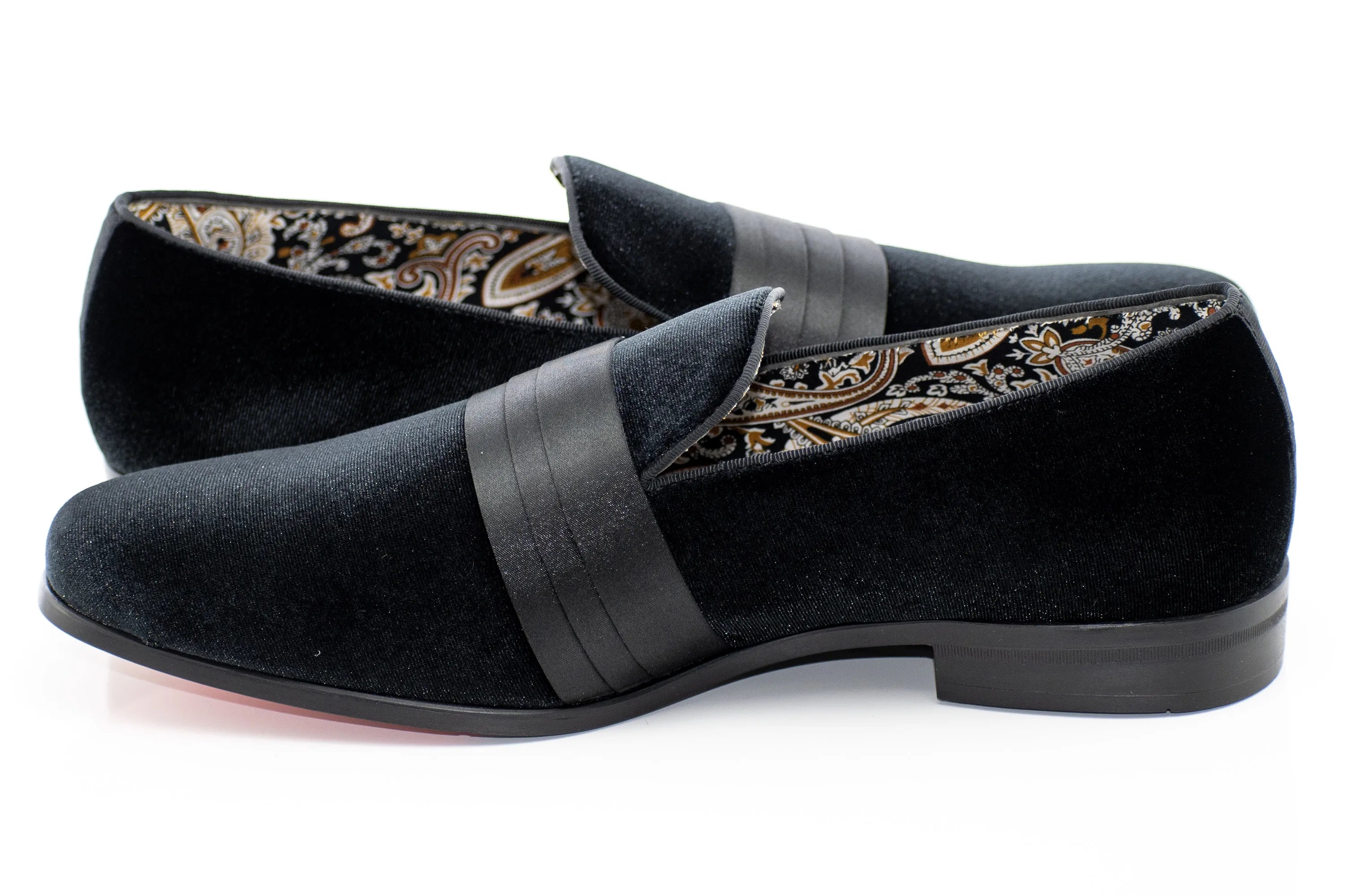 Satin Strap Velvet Smoking Loafer