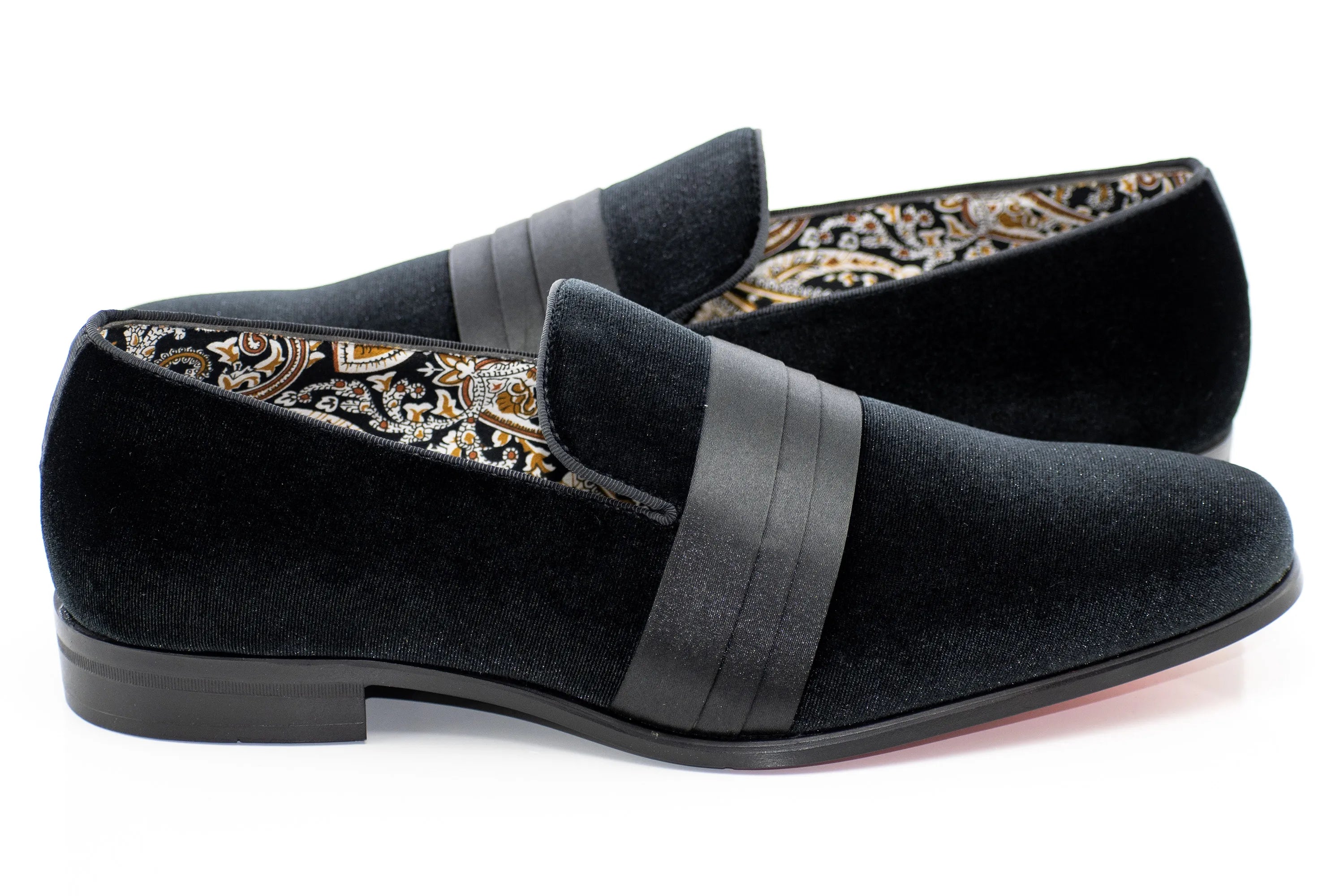 Satin Strap Velvet Smoking Loafer