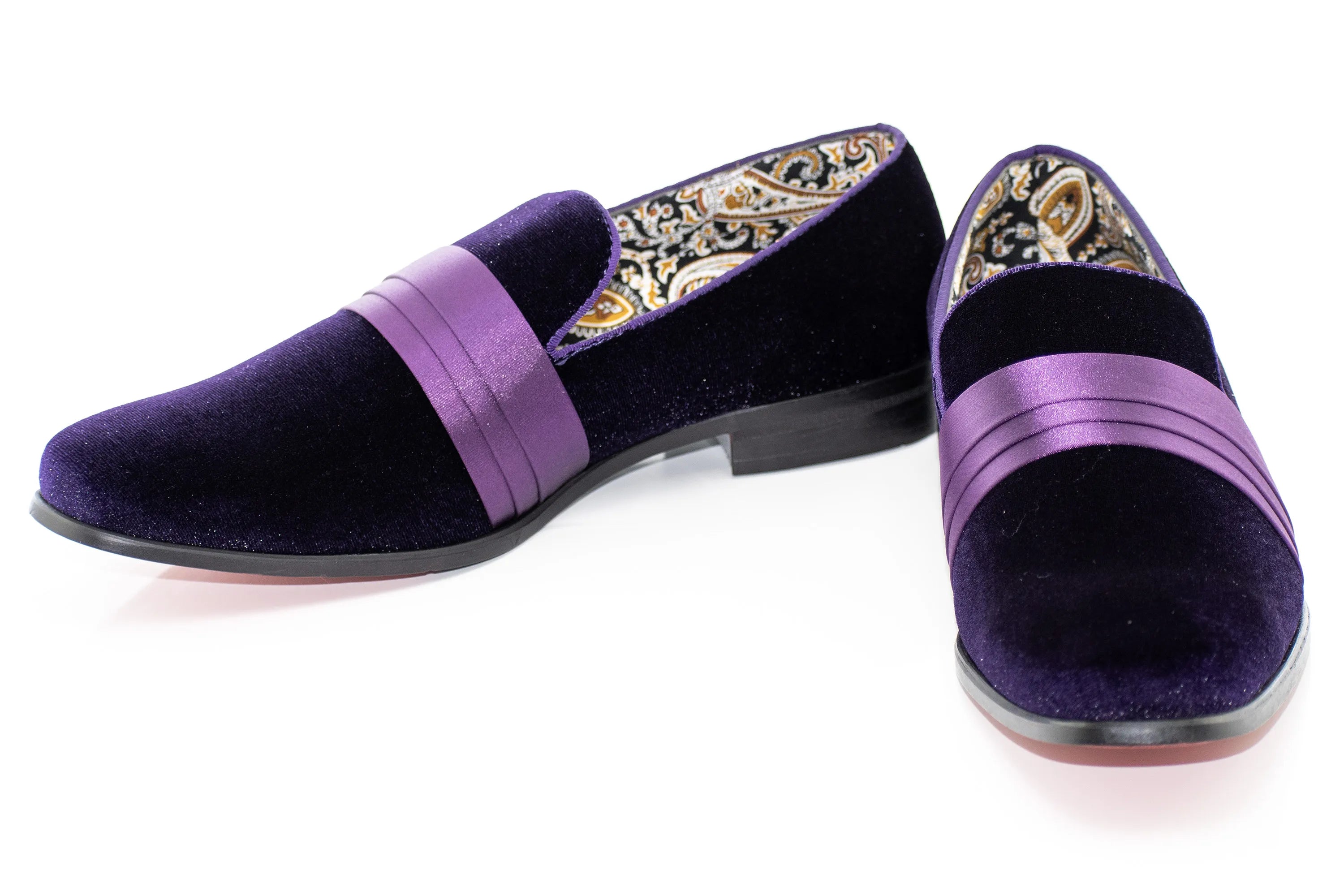 Satin Strap Velvet Smoking Loafer