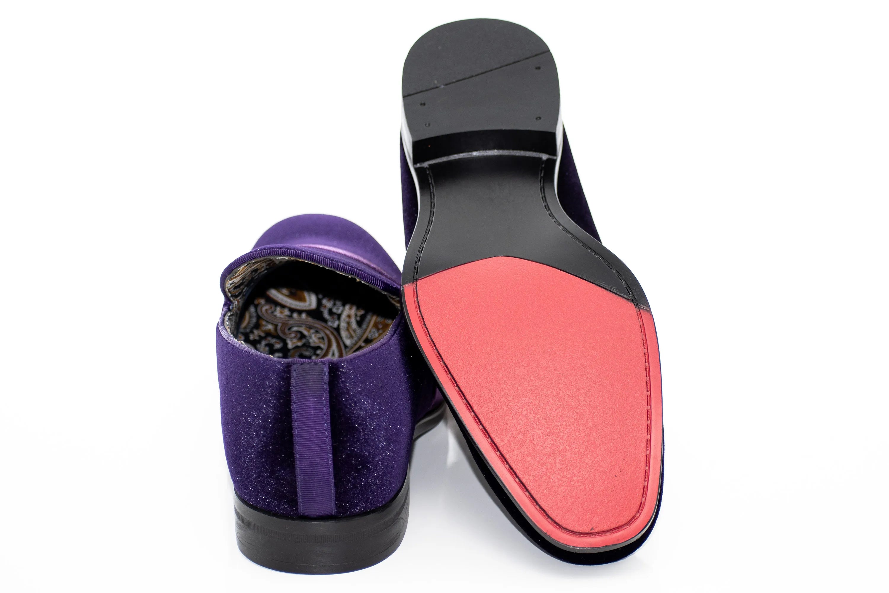 Satin Strap Velvet Smoking Loafer