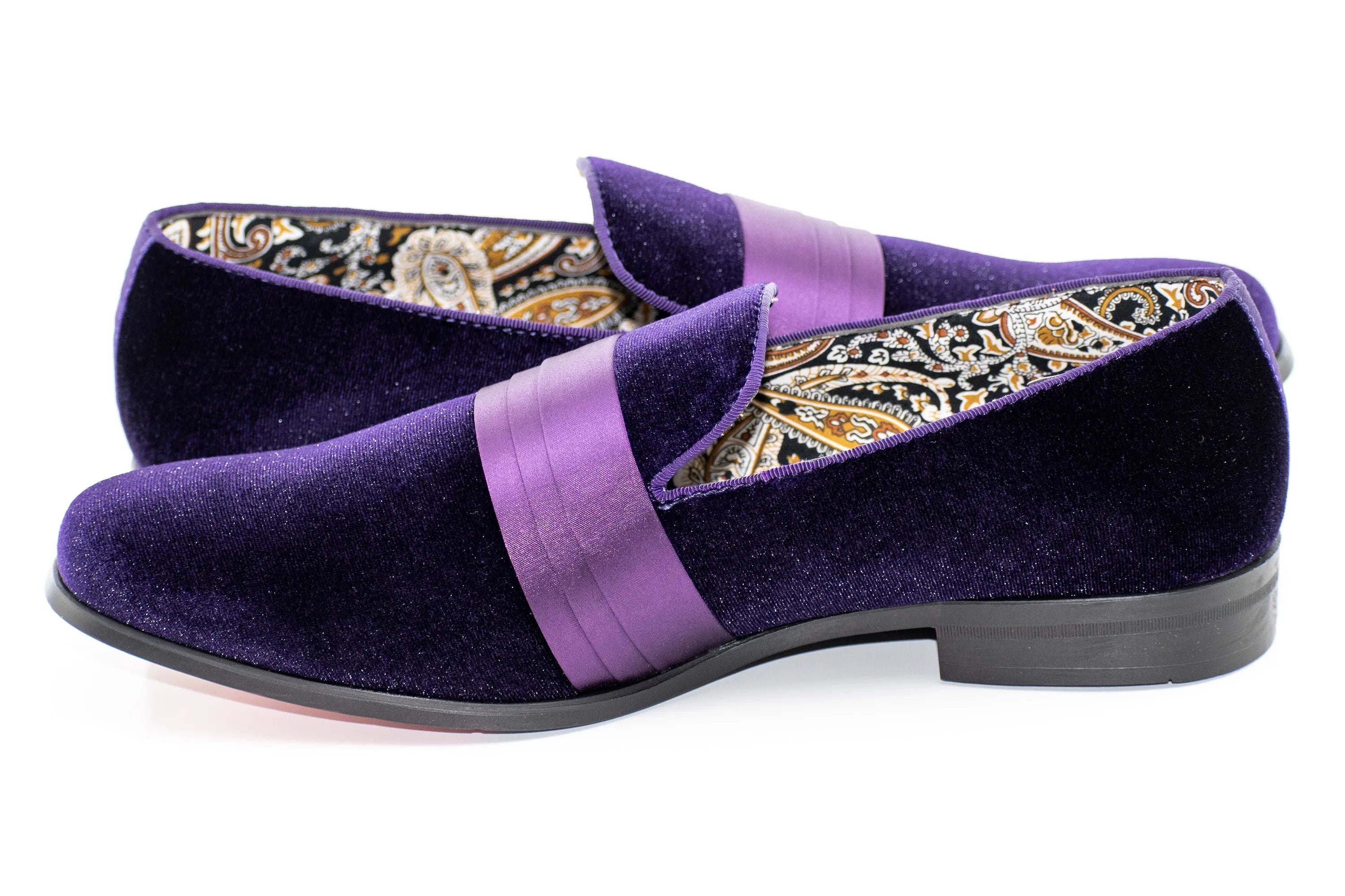 Satin Strap Velvet Smoking Loafer