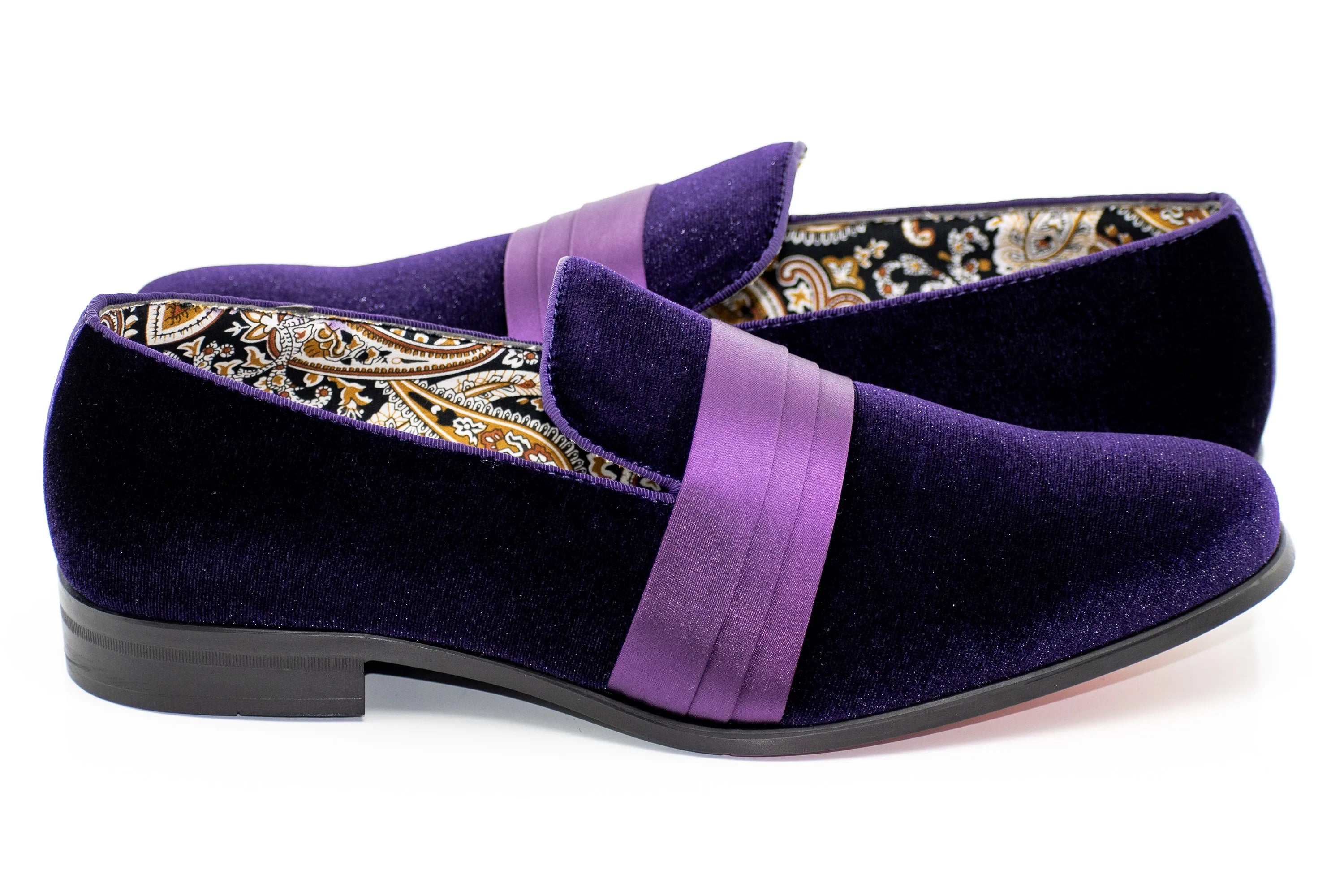 Satin Strap Velvet Smoking Loafer