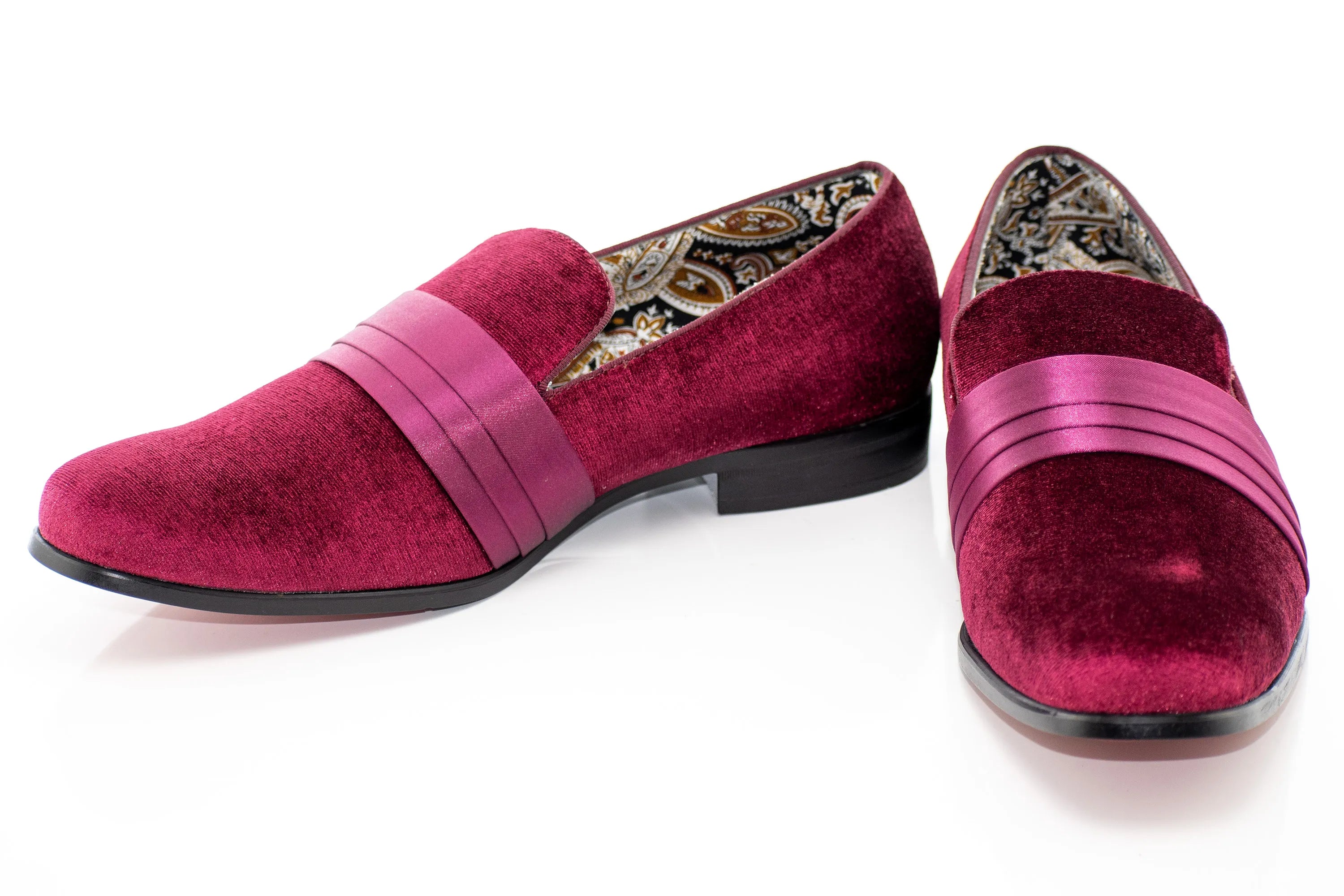 Satin Strap Velvet Smoking Loafer