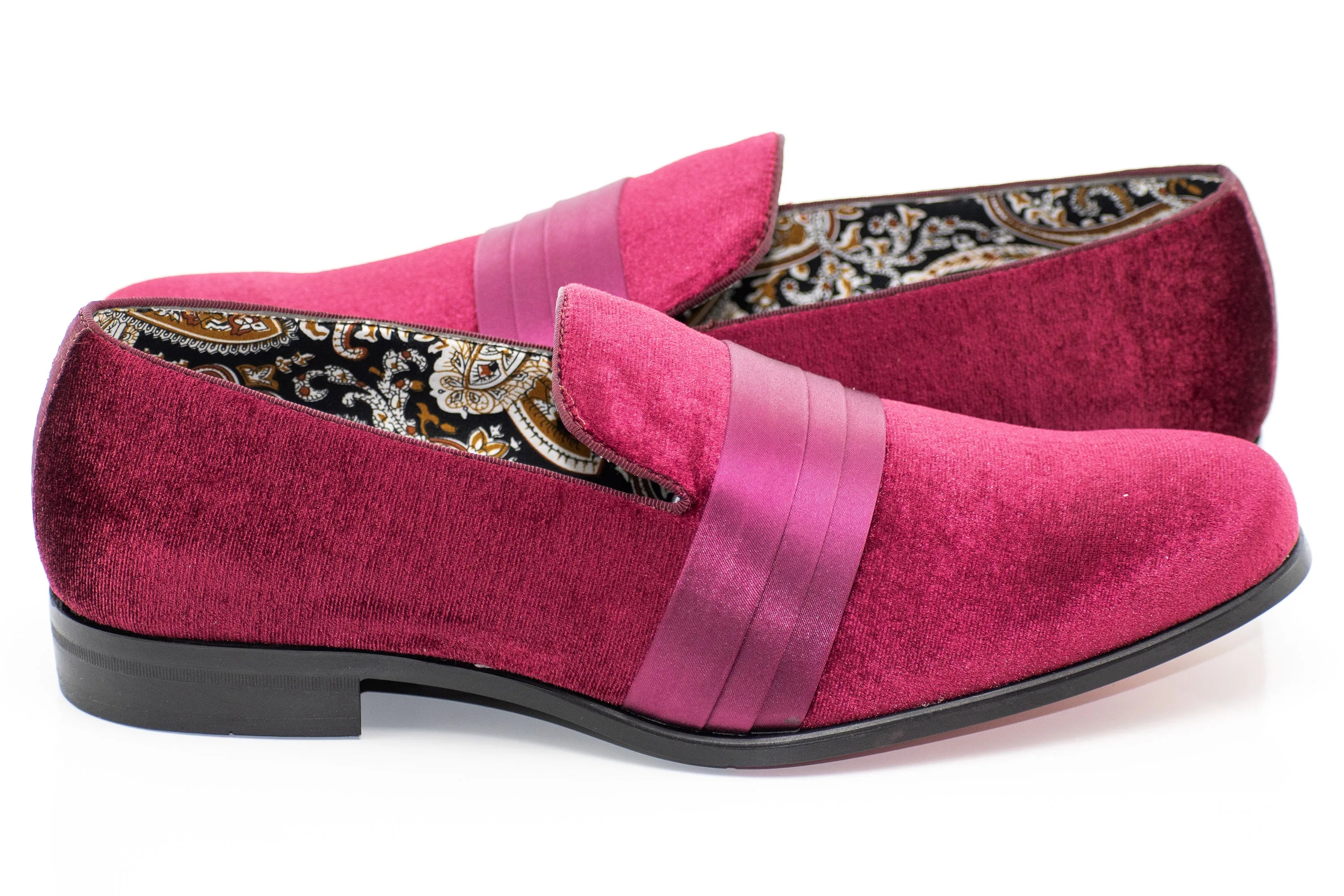 Satin Strap Velvet Smoking Loafer