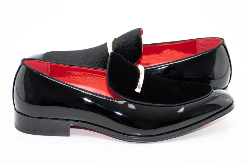 Velvet Apron-Toe Bit Loafer