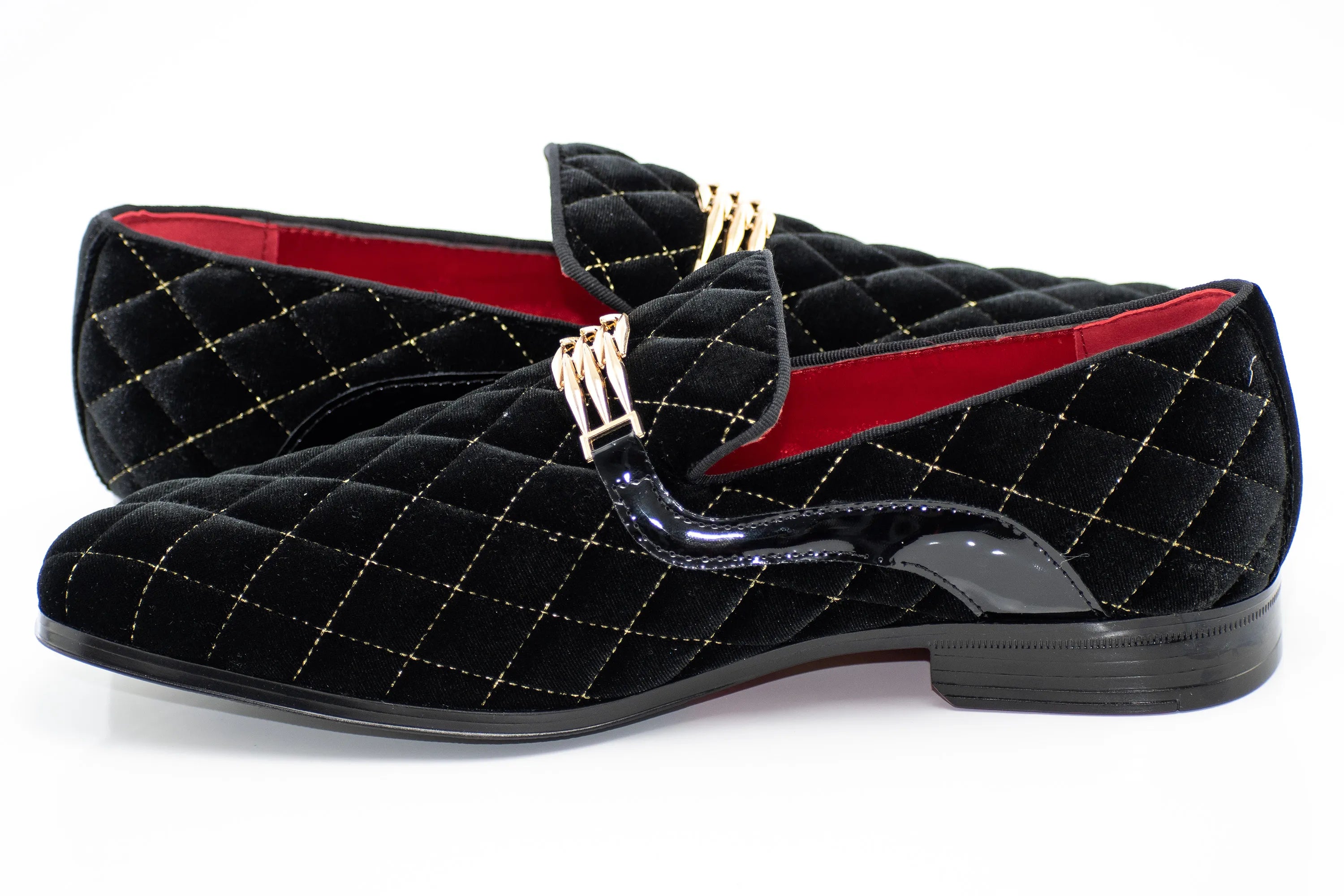 Quilted Velvet Gold-Bit Loafer