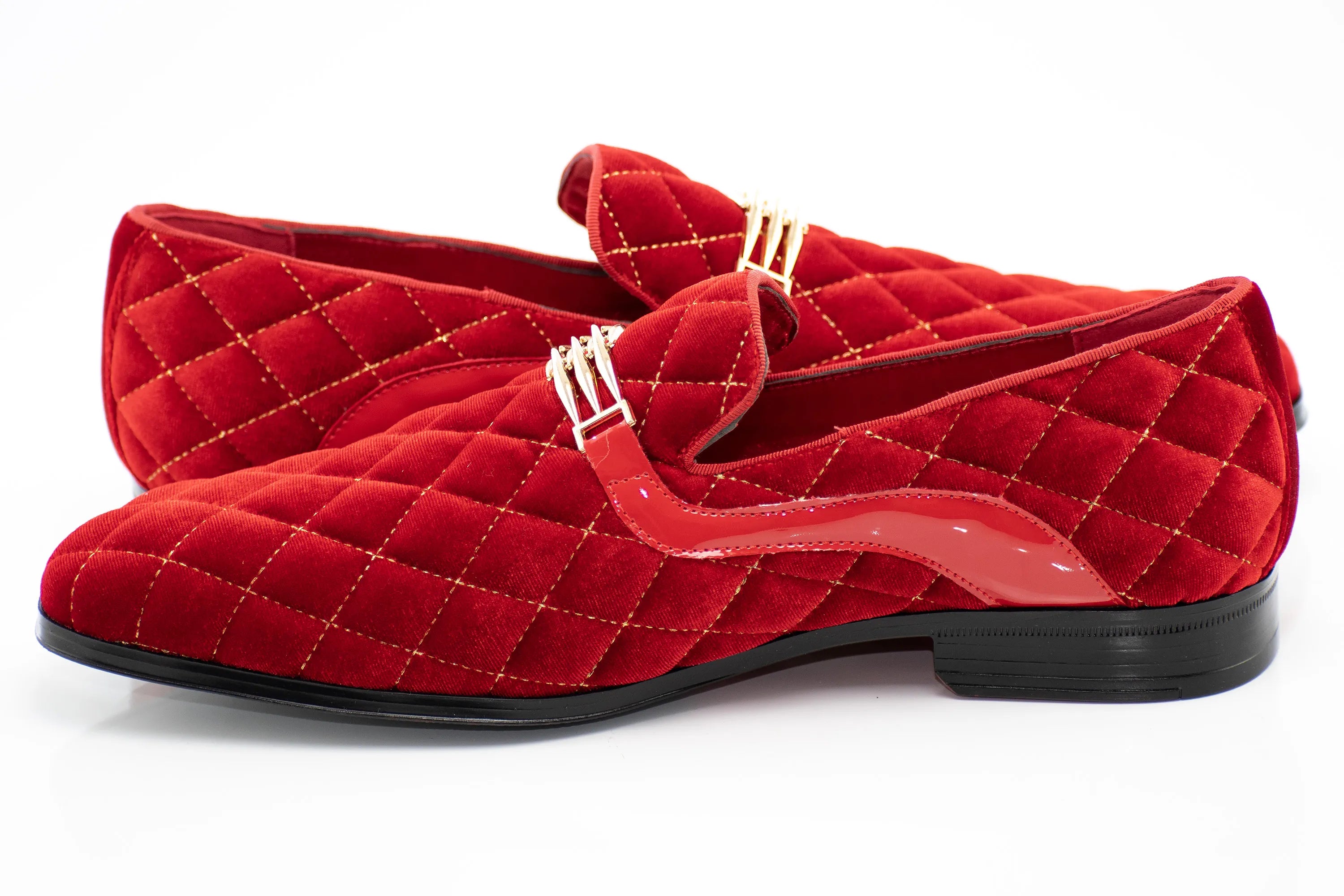 Quilted Velvet Gold-Bit Loafer