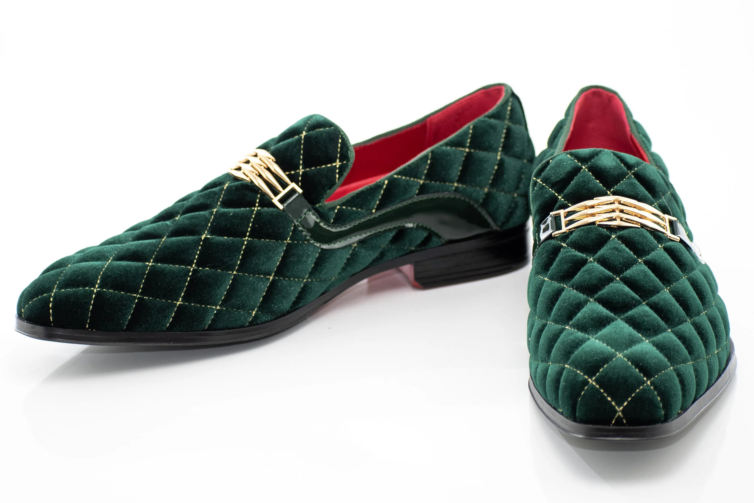 Quilted Velvet Gold-Bit Loafer