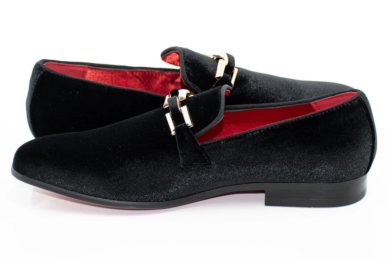 Velvet Chain-Bit Smoking Loafer