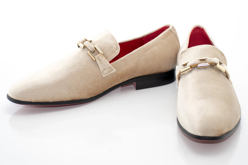 Velvet Chain-Bit Smoking Loafer