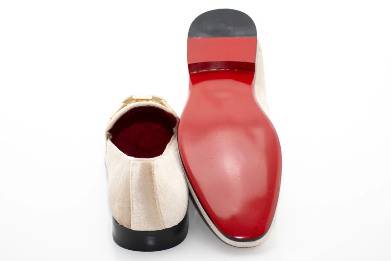 Velvet Chain-Bit Smoking Loafer