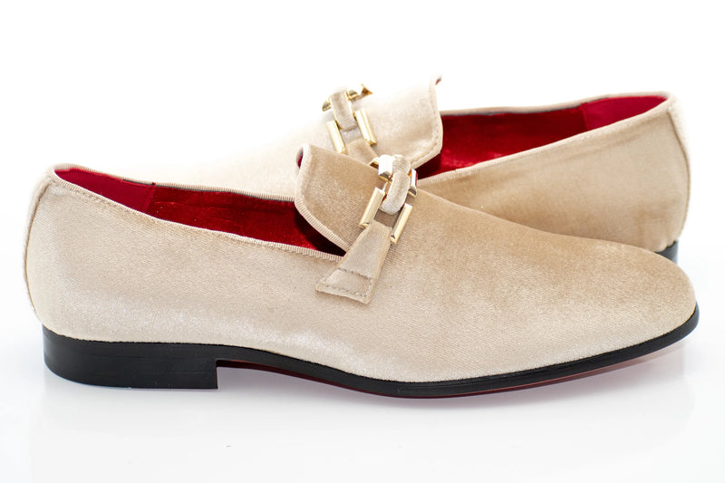 Velvet Chain-Bit Smoking Loafer