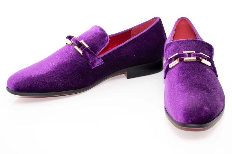 Velvet Chain-Bit Smoking Loafer