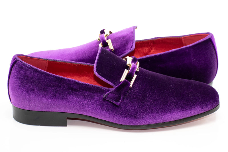 Velvet Chain-Bit Smoking Loafer