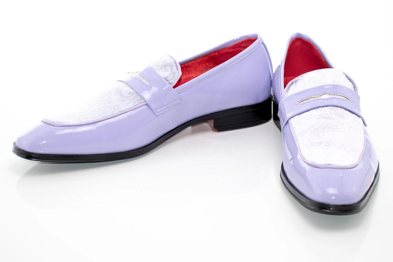 Floral Embossed Velvet Apron-Toe Penny Loafer