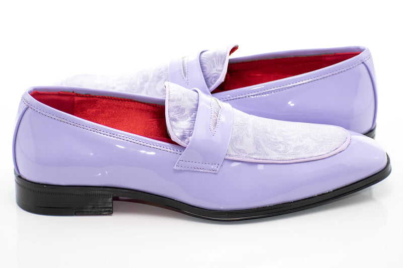 Floral Embossed Velvet Apron-Toe Penny Loafer