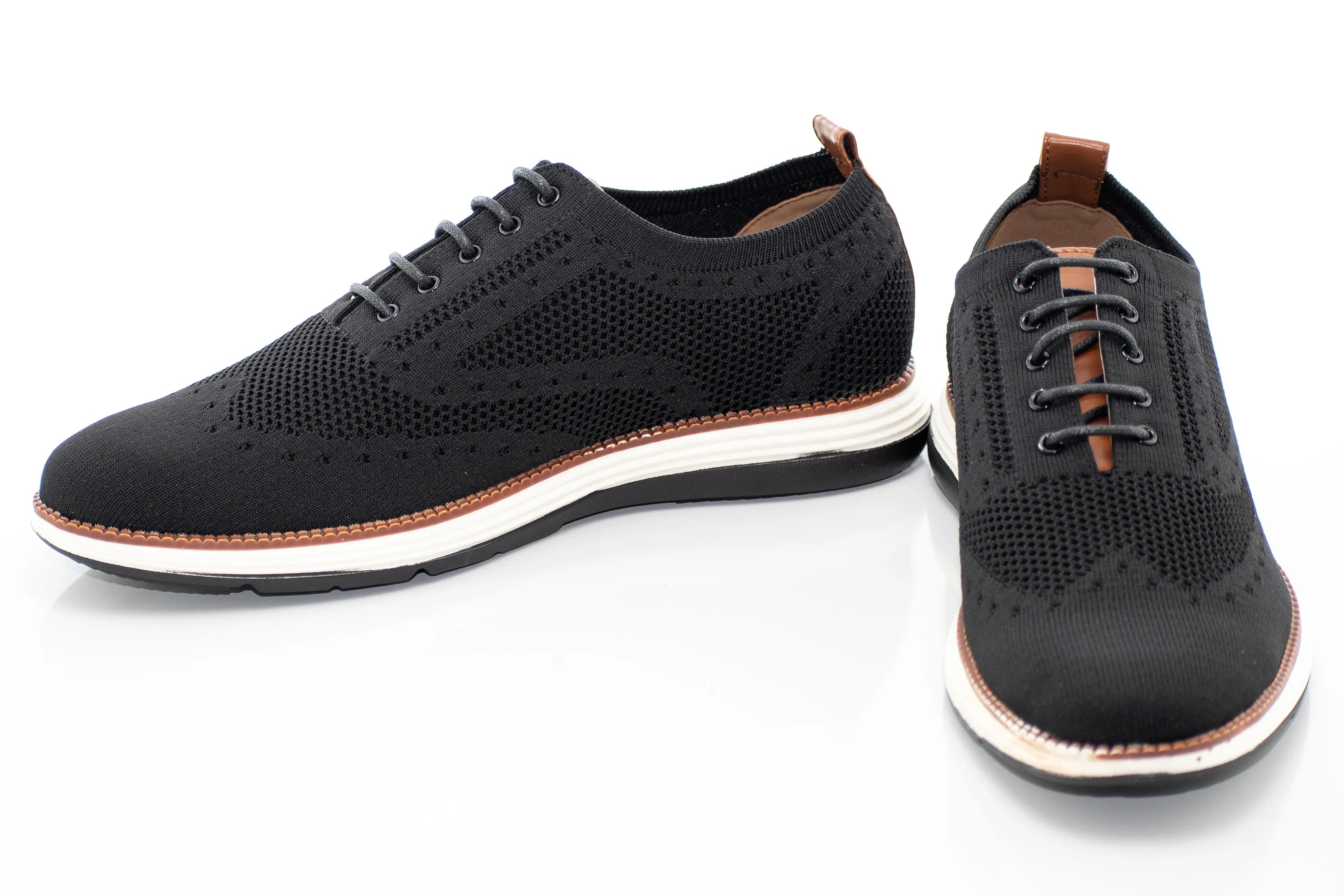 Black Knitted Casual Oxford