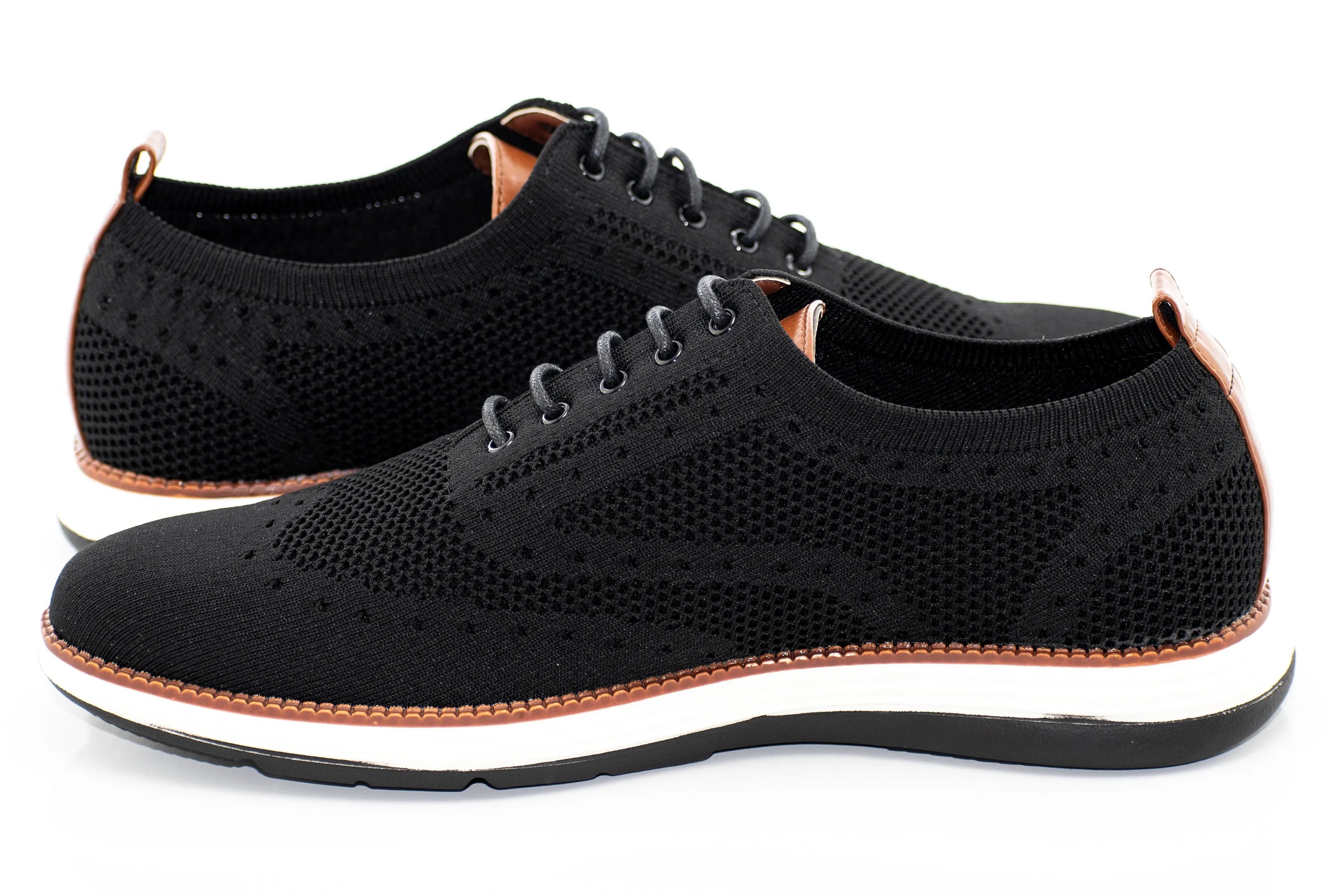 Black Knitted Casual Oxford