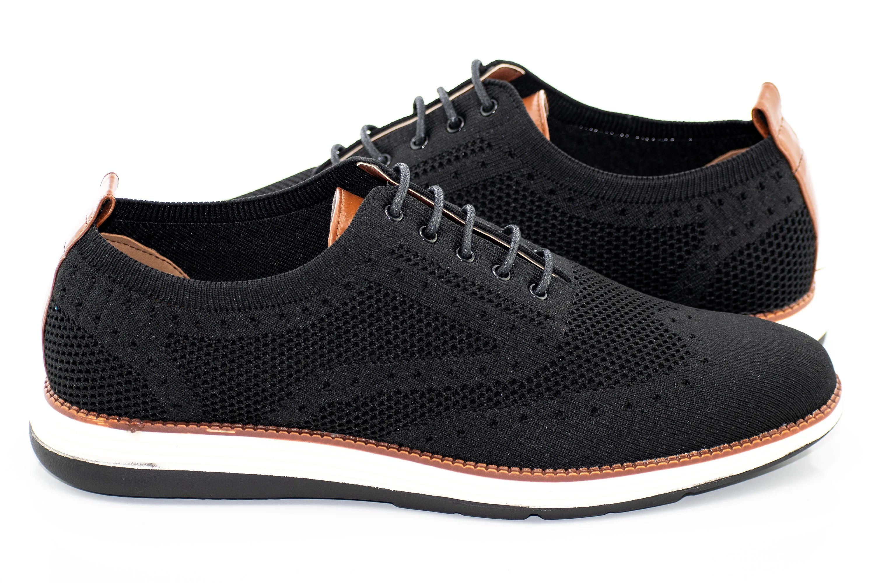 Black Knitted Casual Oxford