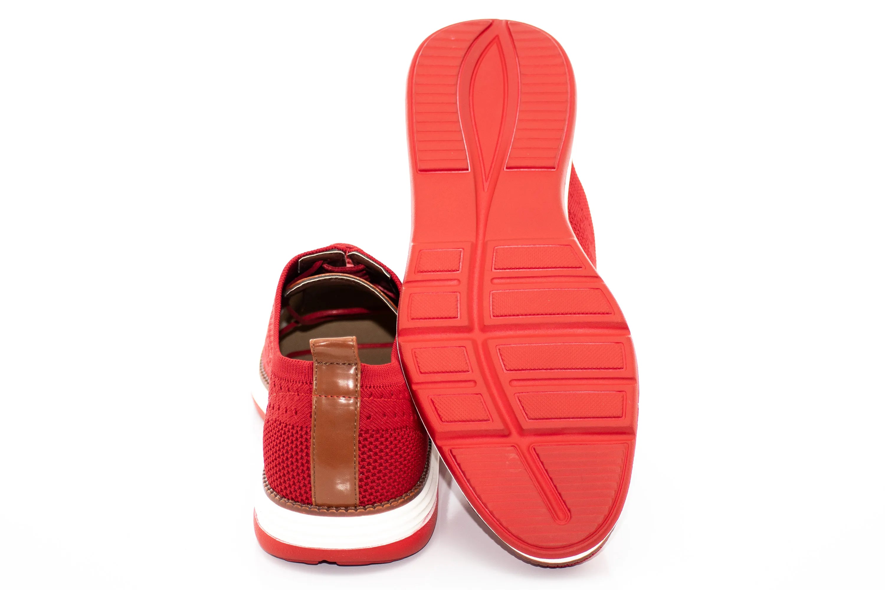 Red Knitted Casual Oxford
