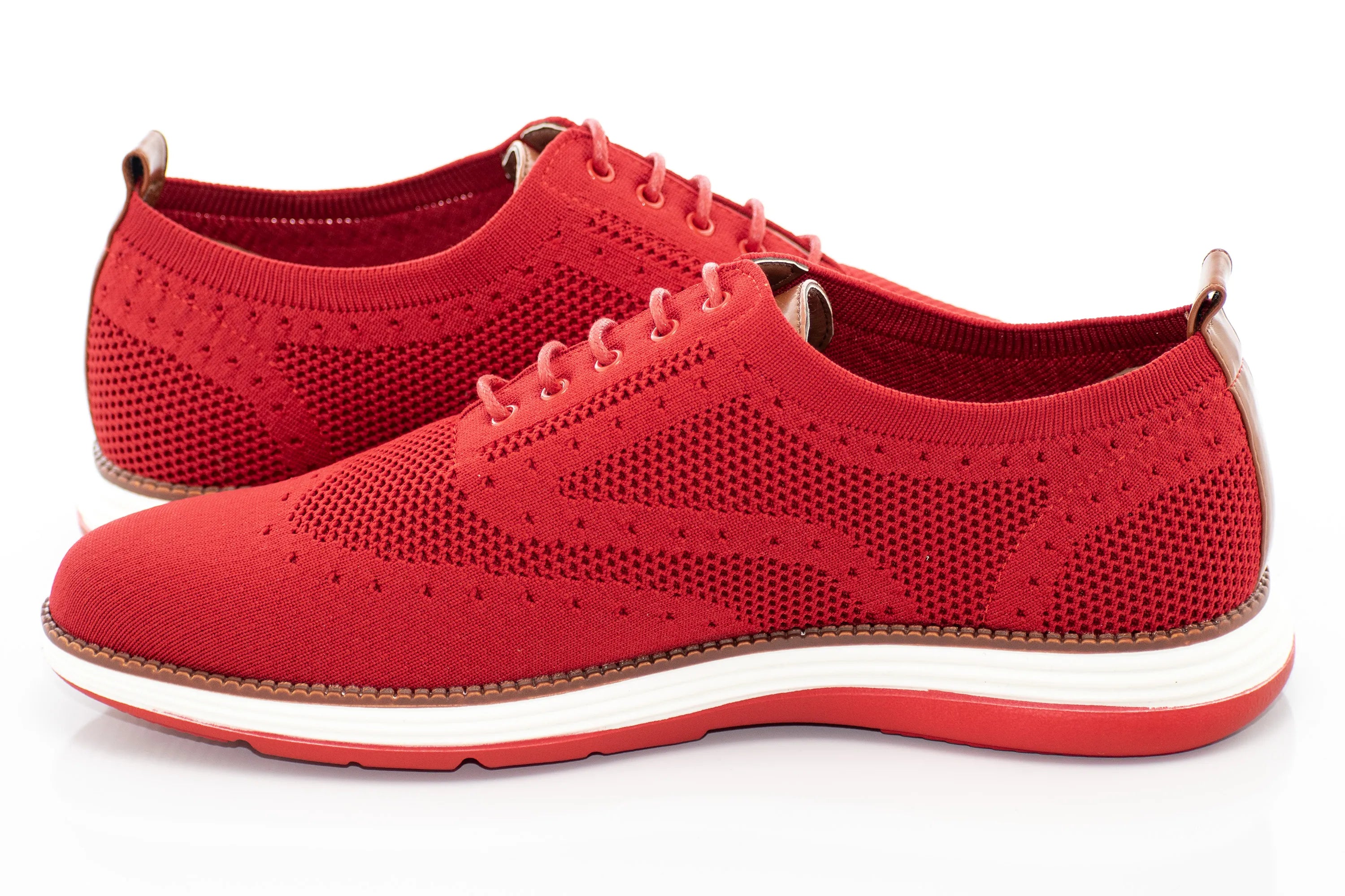 Red Knitted Casual Oxford