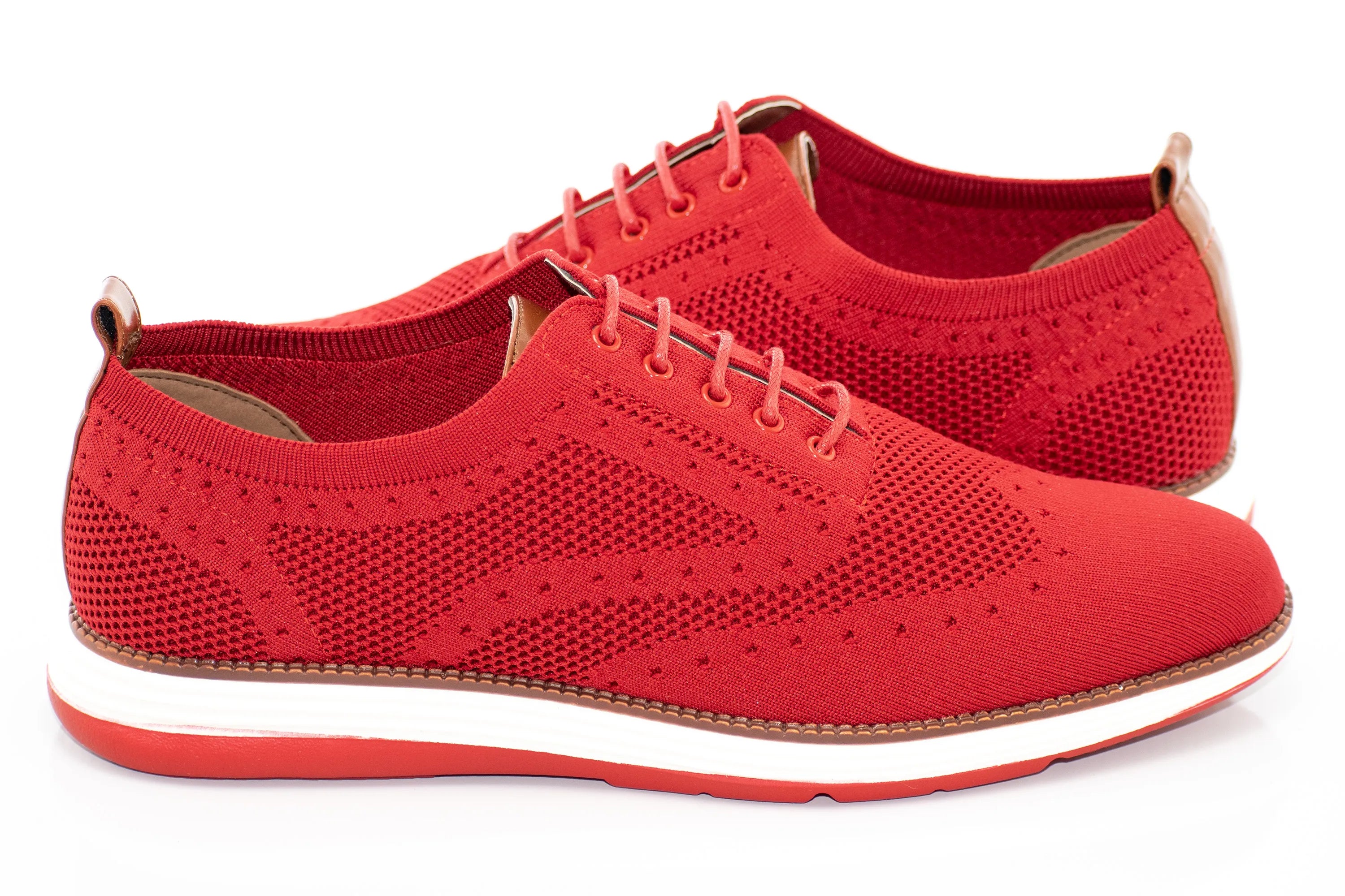 Red Knitted Casual Oxford